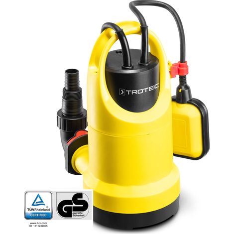 Trotec – Pompe submersible 750W – Débit max 13000L/h – Hauteur de refoulement 9,5m – Aspiration à plat 5mm – IPX8 pour immersion (1/5)