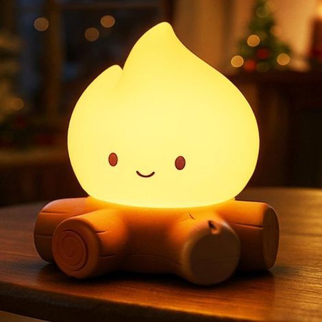 Veilleuse à fausse flamme rechargeable USB à intensité variable, décoration d'Halloween mignonne pour enfants, lampe décorative d',h (1/5)