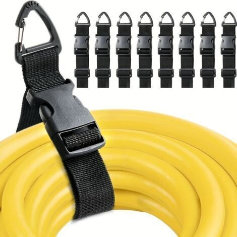 Lot de 8 Organiseurs Câbles Réglables 45cm Noir - Câbles Épais - Idéal pour Professionnels Garage Atelier (1/4)