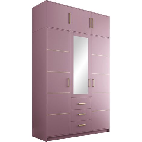 Armoire Dortivu 153, Pourpre, 245x147x58cm, Portes d'armoire: Avec des charnières, Nombre d'étagères: 0 (1/5)