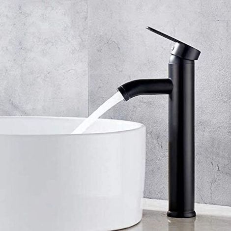 Grifo mezclador de lavabo de acero inoxidable negro. Resistente a la corrosión y a los arañazos. Fácil instalación para diámetros de 3242 mm. (1/5)