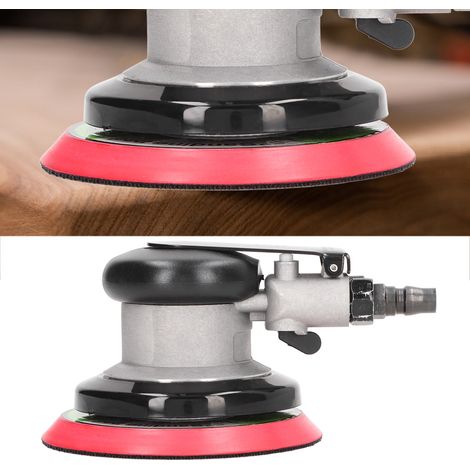 Pneumatische Schleif-/Schleifmaschine YC-2551, 5-Zoll-Autowachs-/Poliermaschine, plus 5 Blatt 180 mattes rotes Schleifpapier. (1/5)