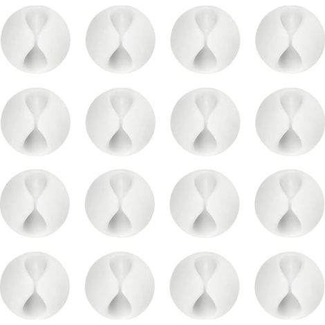 Cable Clips Support de Câble, Ensemble d'Organisateur de Câbles de Gestion de Câbles Polyvalent (Blanc, 16pcs) (1/5)