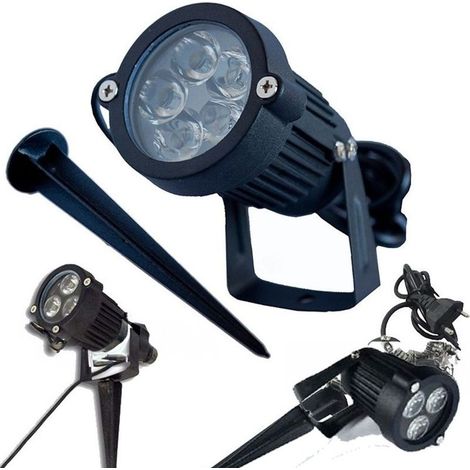 Projecteur De Jardin à Led 3 4 5 Watts Support Sur Piquet Lumière Froide Ip 65 3 Watts (1/3)