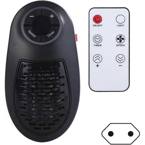 Chauffage d'appoint mural silencieux et portable avec éclairage d'ambiance LED 7 couleurs - Idéal pour la chambre, le bureau, le salon et la chambre d'enfant. Prise UE. (1/4)