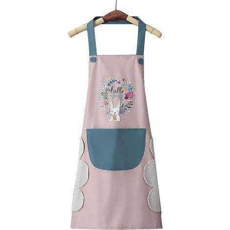 tablier De Cuisine Pour Femmes (guirlande Lapin Rose) Avec Poche Essuyer La Main, Grande Poche Essuyer La Main, Cuisine Et Ptisserie Impermabl (1/4)