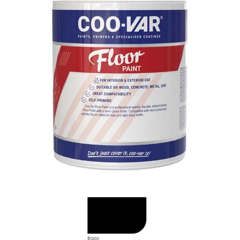 CooVar Floor Paint - Black - 1 Litre