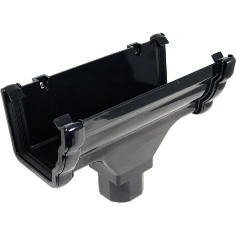 FloPlast Niagara Black PVC-U Running Outlet for Rainwater