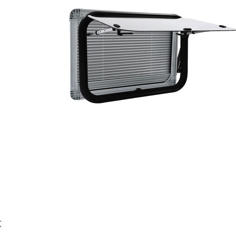 Ventana de apertura por presión para autocaravana, 75 cm x 50 cm, 4 mm de espesor de cristal, ángulo de apertura de 65°, 30 mm de espesor de pared, 9 kg de peso bruto. (1/5)