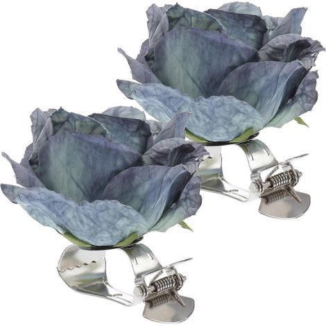 Florale Gardinenhalter, florale Gardinenclips, florale Raffhalter – 10 x 9,5 cm – Weiß (1/2)