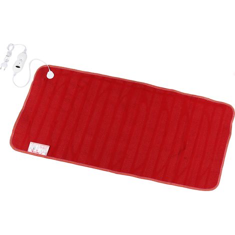 Coussin chauffant électrique 145 x 65 cm, rouge, en fibre synthétique douce et confortable, pour usage domestique, prise UE 220 V (1/5)