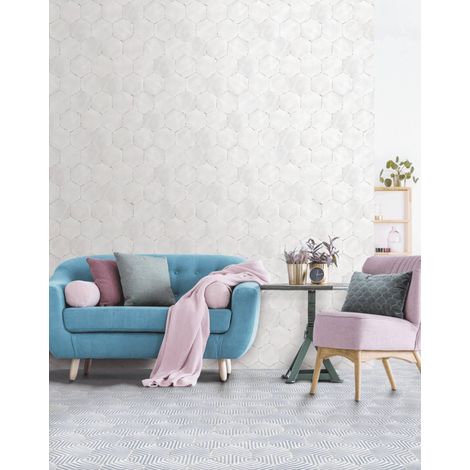 Carrelage Imitation Carreaux de ciment CAPRI 14x16 Solaro White - Les Carreaux de Jean (1/3)