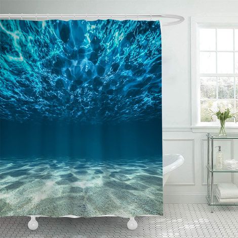 180 x 180 cm großer Duschvorhang mit Schildkrötenmuster, blau-grüner, wasserdichter Duschvorhang mit Ozeanmotiv, geeignet für das Badezimmer, inklusive 12 Haken.