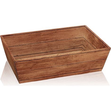 1000 x Präsentkorb Geschenkkorb 330x190x110 mm Holzoptik Braun (1/2)