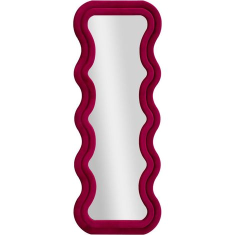 Miroir Mural en Velours "Emily" 160cm Fuchsia (1/5)