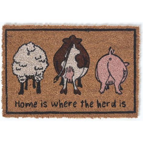 HOMESCAPES Antirutsch Türmatte Farmtiere