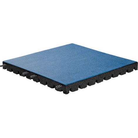 Dalle en caoutchouc EPDM avec connecteurs - Bleu - 50x50 cm - 45mm
