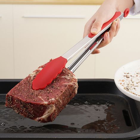 Küchenutensilien, Silikon-Lebensmittelzangen, Grillzangen, Steakzangen, Fischzangen, Brotzangen, Grillzangen, Buffetzangen (1/5)