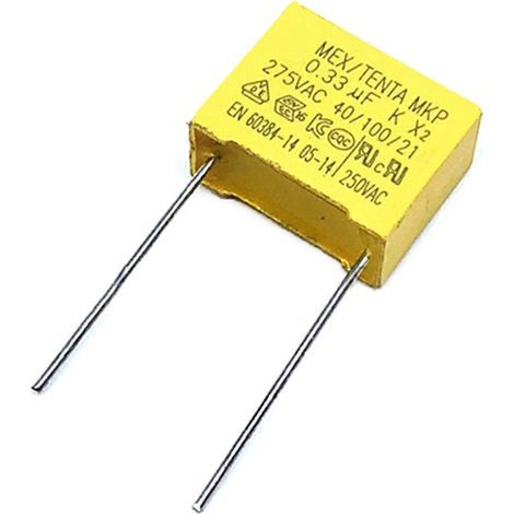 Condensateur de sécurité 0,47 µF 0,22 µF 0,33 µF 0,82 µF 0,68 µF 275 V 474 kΩ x2 MKP Pas de broche 15 mm - 0,33 µF (1/4)