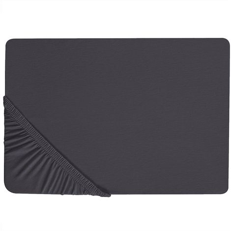 Sábana de algodón negro estampado liso clásico ribete elástico 90 x 200 cm dormitorio Hofuf