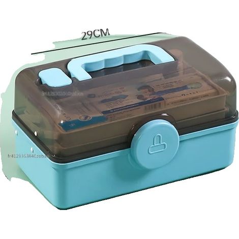 Kit di pronto soccorso, design portatile, scomparto organizzato, blu (1/2)