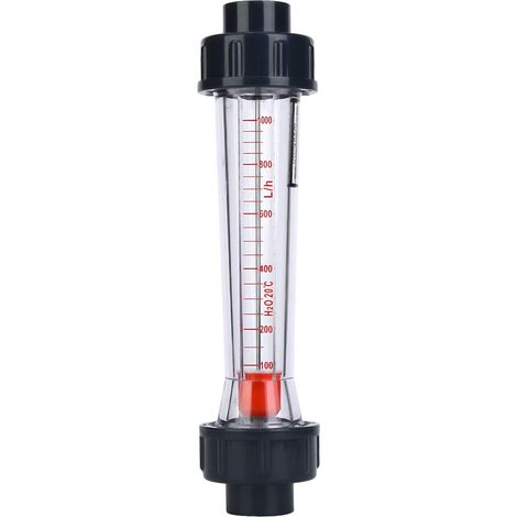 Débitmètre Eau - Tube Plastique Transparent - Plage 100 à 1000 L/H - Pour Canalisation Industrielle - 1 Pièce