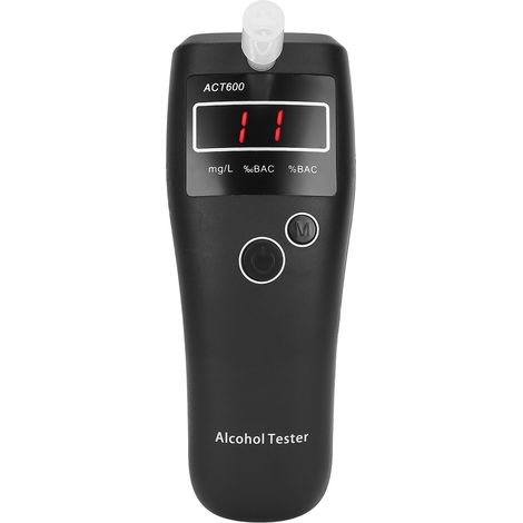 Alcooltest portable numérique avec écran LCD et 10 embouts buccaux noirs, éthylotest pour mesurer l'alcoolémie et prévenir la conduite en état d'ivresse (1/5)