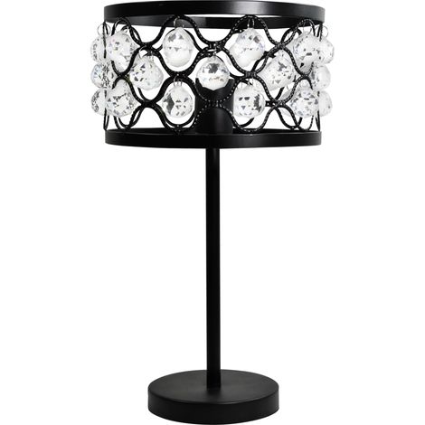 Lampada da tavolo E27 Vejle nera metallo/vetro Polux (1/4)