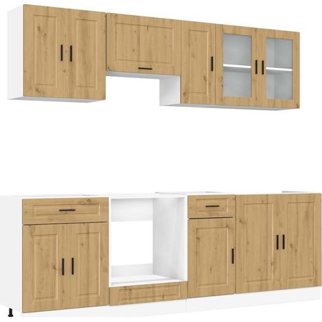vidaXL Set Mobili da Cucina 8 pz Kalmar Rovere Artigianale Truciolato (1/5)