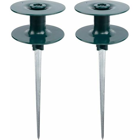 Ahlsen Gartenschlauch-Führungspfahl, robuster Metallpfahl aus rostfreiem Zink, robuste dunkelgrüne drehbare Oberseite, hält den Gartenschlauch zum Schutz von Blumenbeeten fern (1/5)