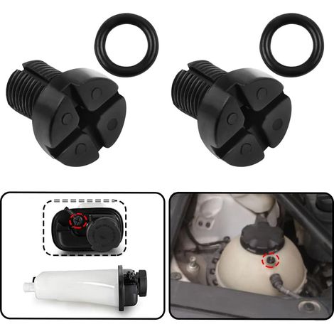 Set di 2 tappi a vite per tubo dell'acqua - Sfiato - Per tubo di ritorno del serbatoio dell'acqua R50 R52 R53 E36 E39 E46 Mini Cooper 17111712788 11537793373 17110141325 (1/4)