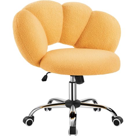 Chaise Bureau Design Nuage Épais Inclinable sans Accoudoirs Jaune (1/5)
