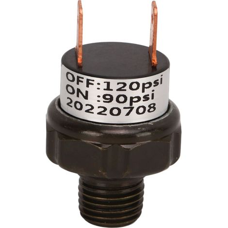 Jeffergarden Valve de commande de pression de compresseur d'air, pièce de rechange de voiture en acier inoxydable pour klaxons de Train 90-120PSI (1/5)