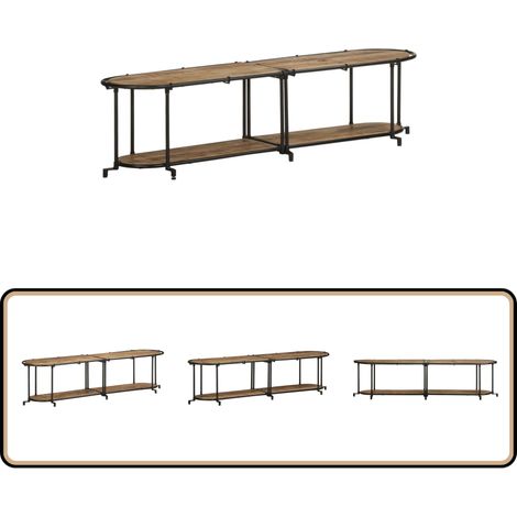 vidaXL Meuble TV 160x42x40 cm bois massif de manguier brut (1/5)