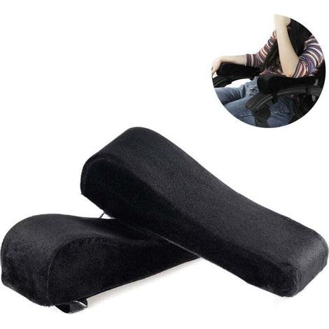 1 paire de coussinets d'accoudoir de chaise de bureau en mousse à mémoire de forme et accoudoir incliné surélevé - Housses de coussin universelles pour accoudoir et soulagement du coude (1/5)