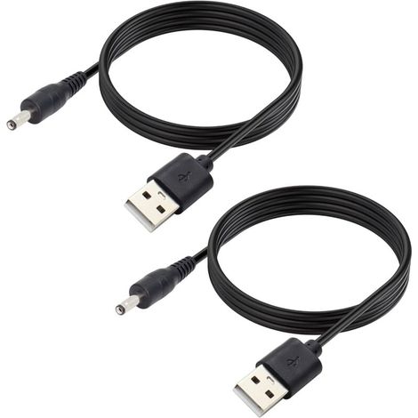 ZVD Lot de 2 Câble d'alimentation 5 V DC, USB 2.0 mâle vers DC 4.0 mm x 1.7 mm mâle Cordon d'alimentation pour routeur, lumière LED, haut-parleur et plus encore, 1m (1/4)