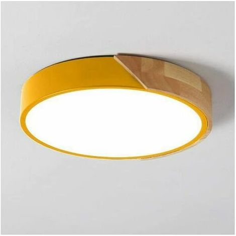 LED Plafonnier, 24W plafonnier bois Moderne Rond Blanc Froid 6000K Ø40CM Chambre la Cuisine le Salon le Balcon et le Couloir (1/5)