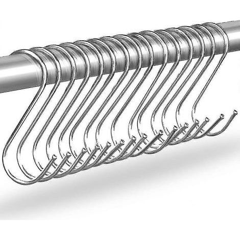 Lot de 15 crochets en S en acier inoxydable, crochets métalliques résistants à la corrosion