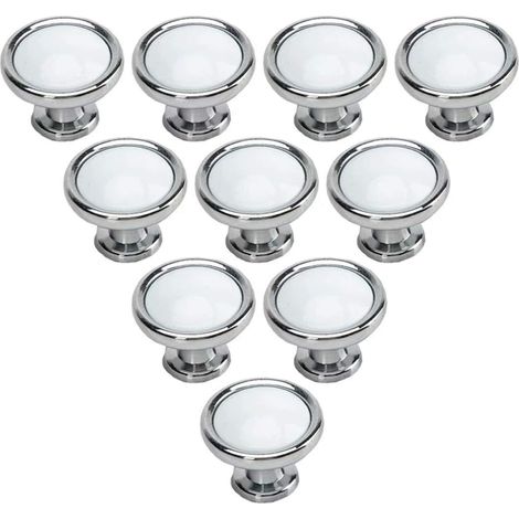 Lot de 10 boutons porte modernes pour meubles cuisine et salle bain (1/5)