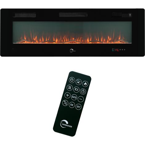 Caminetto elettrico decorativo da parete con 10 colori di fiamma a LED Valtaia Plat Sannover 2000 W / 152 cm