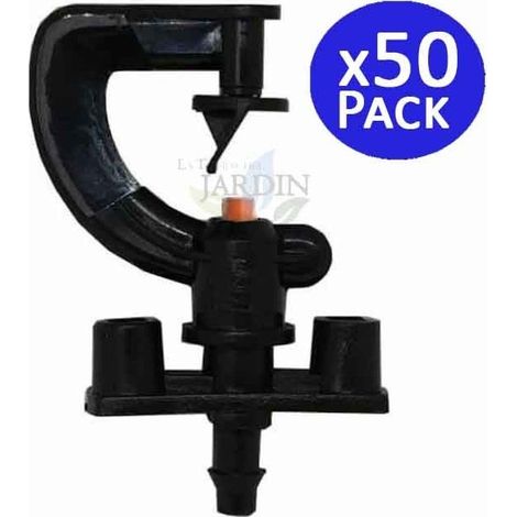 Set di 50 Irrigatore di tipo G a 180 gradi - Micro irrigatore con ugello da giardino. Portata da 2 a 2,5 metri