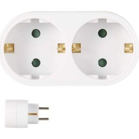 Adaptateur multiprise, prise européenne avec terre, convertisseur de puissance, prise interrupteur, blanc 500 V 16 A