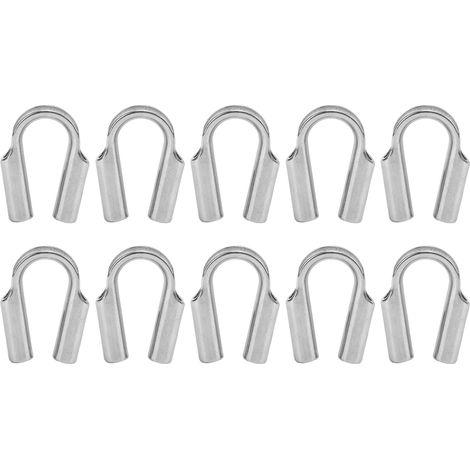 Lot de 10 cosses tubulaires en acier inoxydable 304 pour la protection des câbles de treuil et accessoires nautiques M6