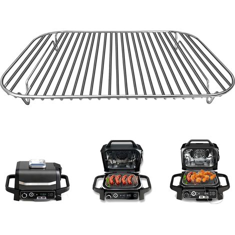 Support de barbecue en acier inoxydable, 32,6 x 22,1 cm, accessoire flexible pour barbecue et autres feux de bois, passe au lave-vaisselle (1/5)
