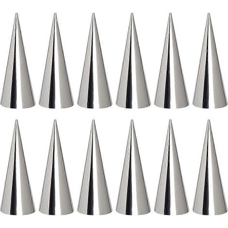 20 moules à pain coniques en acier inoxydable pour la cuisson du pain, à croissants et autres préparations pour un usage quotidien à la maison (argenté)-12X3X3cm-Silver (1/4)