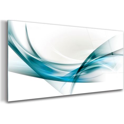Tableau sur verre – 100 x 50 cm - Tableau mural décoratif - Verre Décorative - Art des Lignes (1/5)