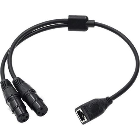 Adaptateur double XLR femelle 3 broches vers RJ45 (1 pièce) câble DMX RJ45 vers double XLR pour contrôleurs DMX-CON et studio d'enregistrement. (1/5)