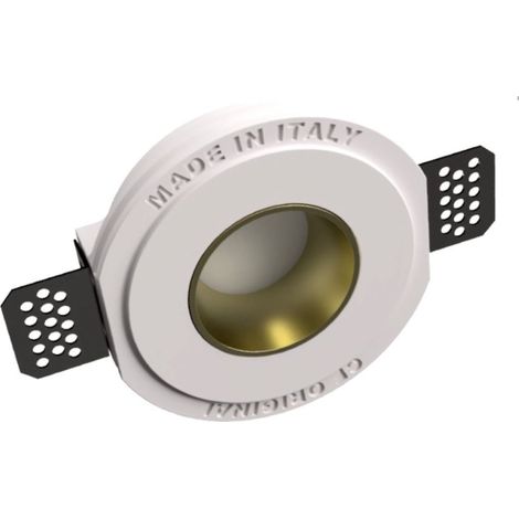 Faretto incasso lampadari bartalini sunev gu10 led gesso metallo, colore oro