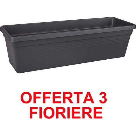 OFFERTA 3 FIORIERA GREEN BASICS TROUGH 40CM LIVING BLACK