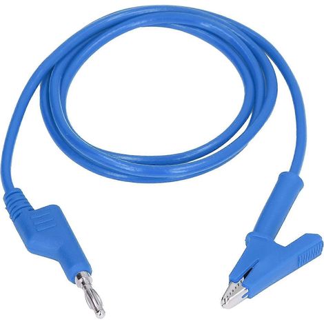 Krokodilklemmen-Prüfleitungen mit Bananenstecker, flexibles Kabel für elektrische Prüfungen J.70035‐1 4mm Blau